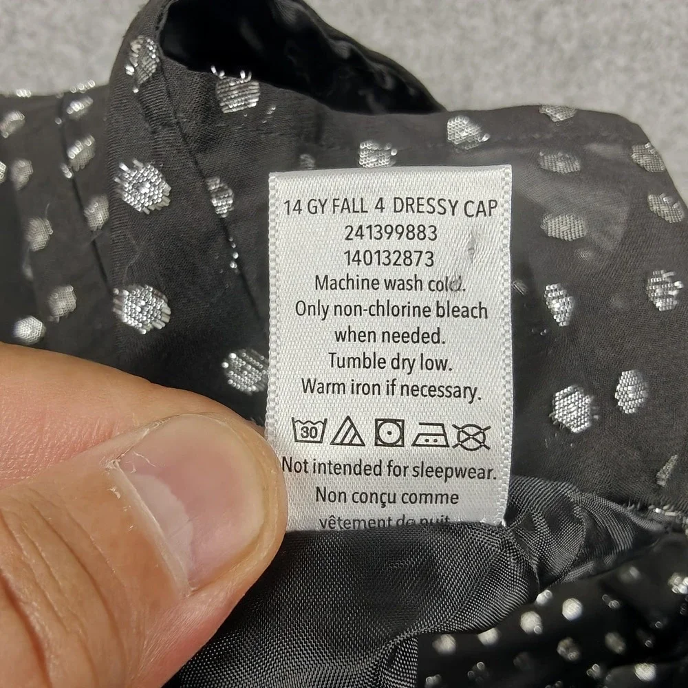 Gymboree Dress Girls 10 Black Metallic Polka Dot Ruffle Fit & Flare Party Formal